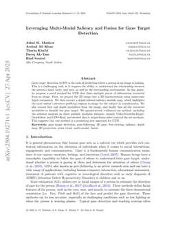Leveraging Multi-Modal Saliency and Fusion for Gaze Target Detection