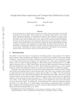 Graph-based Semi-supervised and Unsupervised Methods for Local Clustering