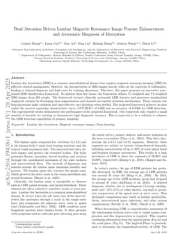 Dual Attention Driven Lumbar Magnetic Resonance Image Feature Enhancement and Automatic Diagnosis of Herniation