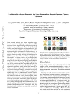 Lightweight Adapter Learning for More Generalized Remote Sensing Change Detection