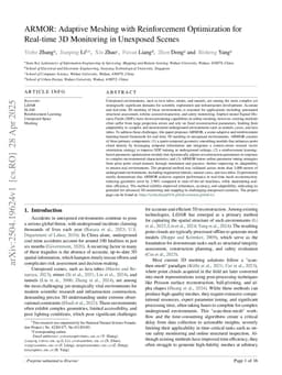 ARMOR: Adaptive Meshing with Reinforcement Optimization for Real-time 3D Monitoring in Unexposed Scenes