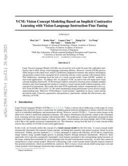VCM: Vision Concept Modeling Based on Implicit Contrastive Learning with Vision-Language Instruction Fine-Tuning