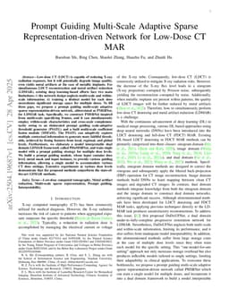 Prompt Guiding Multi-Scale Adaptive Sparse Representation-driven Network for Low-Dose CT MAR