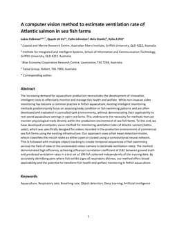 A computer vision method to estimate ventilation rate of Atlantic salmon in sea fish farms