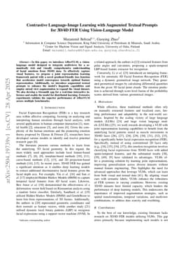 Contrastive Language-Image Learning with Augmented Textual Prompts for 3D/4D FER Using Vision-Language Model
