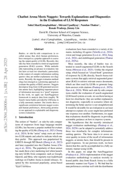 Chatbot Arena Meets Nuggets: Towards Explanations and Diagnostics in the Evaluation of LLM Responses