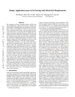 Tempo: Application-aware LLM Serving with Mixed SLO Requirements