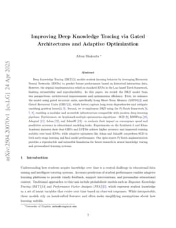 Improving Deep Knowledge Tracing via Gated Architectures and Adaptive Optimization