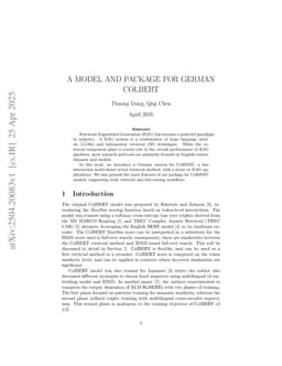 A model and package for German ColBERT