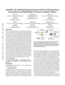 AutoP2C: An LLM-Based Agent Framework for Code Repository Generation from Multimodal Content in Academic Papers