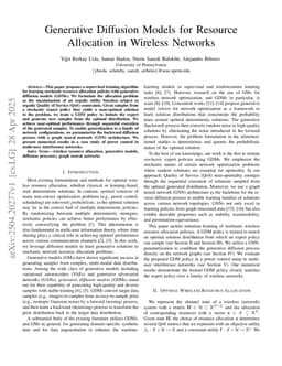 Generative Diffusion Models for Resource Allocation in Wireless Networks