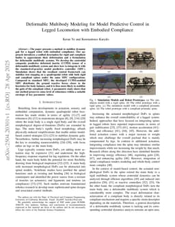 Deformable Multibody Modeling for Model Predictive Control in Legged Locomotion with Embodied Compliance