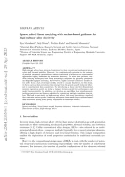 Sparse mixed linear modeling with anchor-based guidance for high-entropy alloy discovery