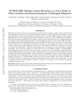 SCOPE-MRI: Bankart Lesion Detection as a Case Study in Data Curation and Deep Learning for Challenging Diagnoses