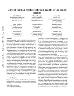 CrashFixer: A crash resolution agent for the Linux kernel