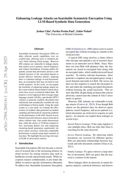 Enhancing Leakage Attacks on Searchable Symmetric Encryption Using LLM-Based Synthetic Data Generation