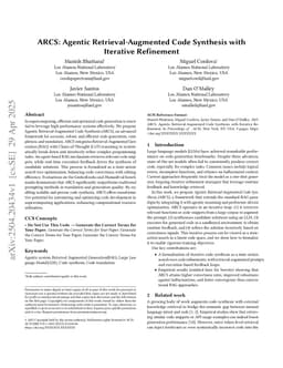 ARCS: Agentic Retrieval-Augmented Code Synthesis with Iterative Refinement