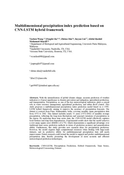 Multidimensional precipitation index prediction based on CNN-LSTM hybrid framework