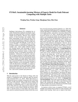 FT-MoE: Sustainable-learning Mixture of Experts Model for Fault-Tolerant Computing with Multiple Tasks