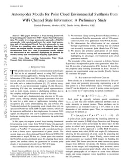 Autoencoder Models for Point Cloud Environmental Synthesis from WiFi Channel State Information: A Preliminary Study
