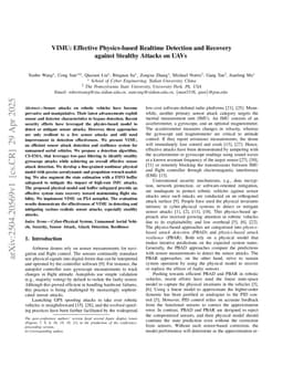 VIMU: Effective Physics-based Realtime Detection and Recovery against Stealthy Attacks on UAVs