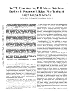 ReCIT: Reconstructing Full Private Data from Gradient in Parameter-Efficient Fine-Tuning of Large Language Models