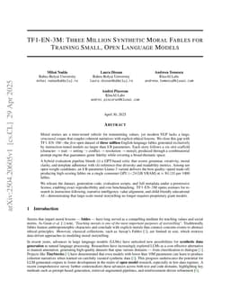 TF1-EN-3M: Three Million Synthetic Moral Fables for Training Small, Open Language Models