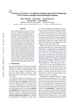 Cooking Up Creativity: A Cognitively-Inspired Approach for Enhancing LLM Creativity through Structured Representations