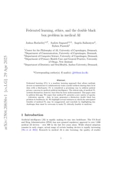 Federated learning, ethics, and the double black box problem in medical AI