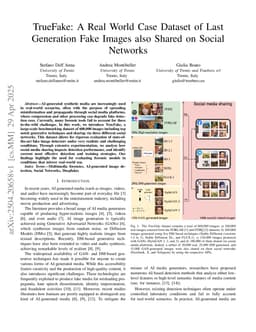 TrueFake: A Real World Case Dataset of Last Generation Fake Images also Shared on Social Networks