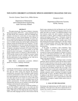 Non-native Children's Automatic Speech Assessment Challenge (NOCASA)