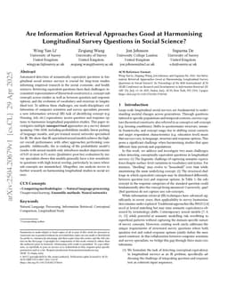 Are Information Retrieval Approaches Good at Harmonising Longitudinal Survey Questions in Social Science?