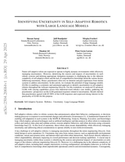 Identifying Uncertainty in Self-Adaptive Robotics with Large Language Models