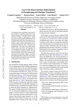 Can LLMs Detect Intrinsic Hallucinations in Paraphrasing and Machine Translation?