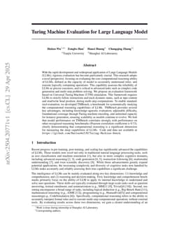 Turing Machine Evaluation for Large Language Model