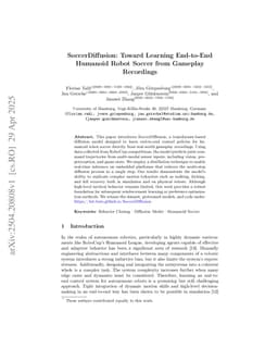 SoccerDiffusion: Toward Learning End-to-End Humanoid Robot Soccer from Gameplay Recordings
