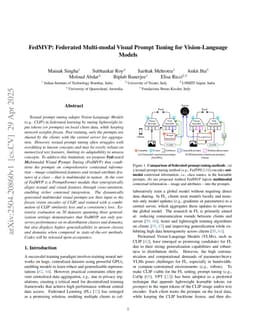 FedMVP: Federated Multi-modal Visual Prompt Tuning for Vision-Language Models