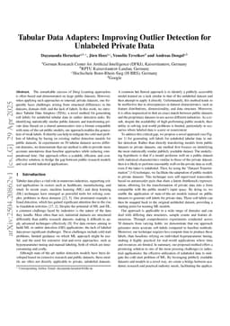 Tabular Data Adapters: Improving Outlier Detection for Unlabeled Private Data