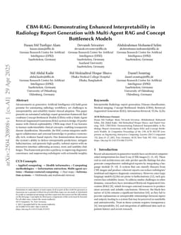 CBM-RAG: Demonstrating Enhanced Interpretability in Radiology Report Generation with Multi-Agent RAG and Concept Bottleneck Models