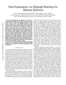 Dual Explanations via Subgraph Matching for Malware Detection