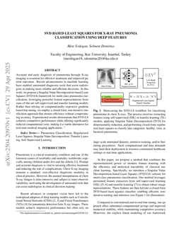 SVD Based Least Squares for X-Ray Pneumonia Classification Using Deep Features