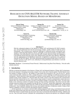 Research on CNN-BiLSTM Network Traffic Anomaly Detection Model Based on MindSpore