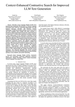 Context-Enhanced Contrastive Search for Improved LLM Text Generation