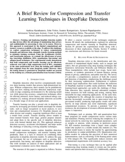 A Brief Review for Compression and Transfer Learning Techniques in DeepFake Detection