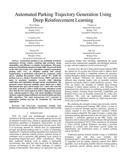 Automated Parking Trajectory Generation Using Deep Reinforcement Learning