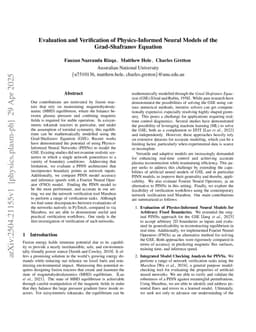 Evaluation and Verification of Physics-Informed Neural Models of the Grad-Shafranov Equation