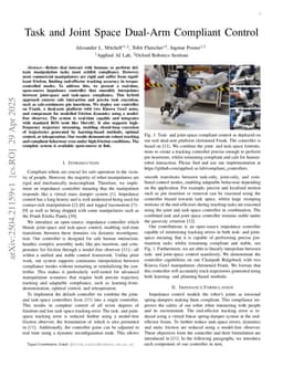 Task and Joint Space Dual-Arm Compliant Control