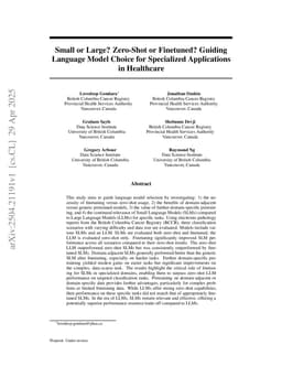 Small or Large? Zero-Shot or Finetuned? Guiding Language Model Choice for Specialized Applications in Healthcare