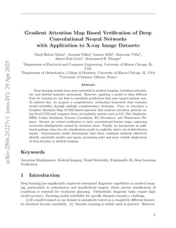 Gradient Attention Map Based Verification of Deep Convolutional Neural Networks with Application to X-ray Image Datasets