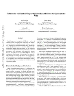 Multi-modal Transfer Learning for Dynamic Facial Emotion Recognition in the Wild